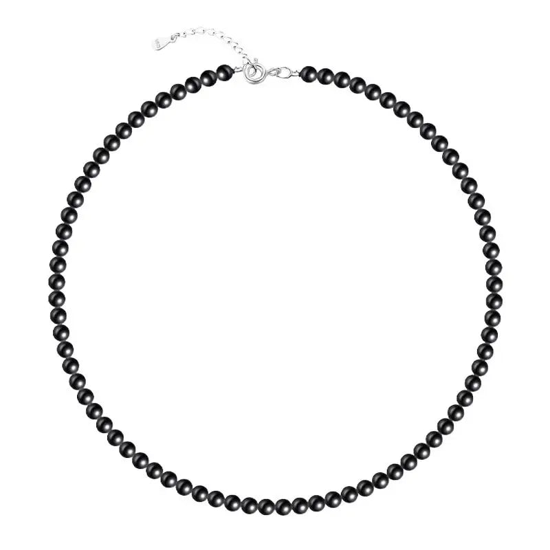 Obsidian Perlenset - Halskette & Armband