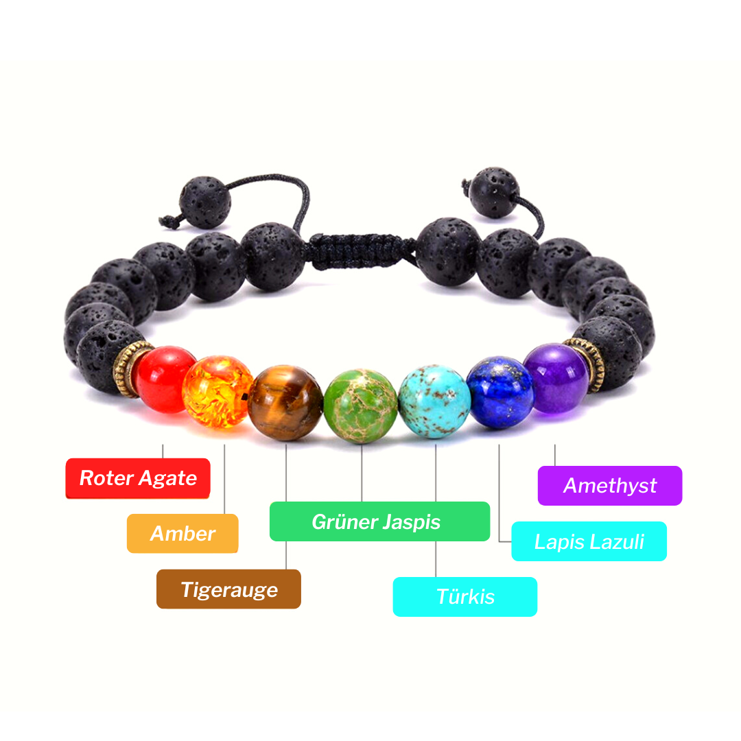7 Chakren Lava Armband