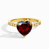 Rubin Ring - Herzform geschliffen