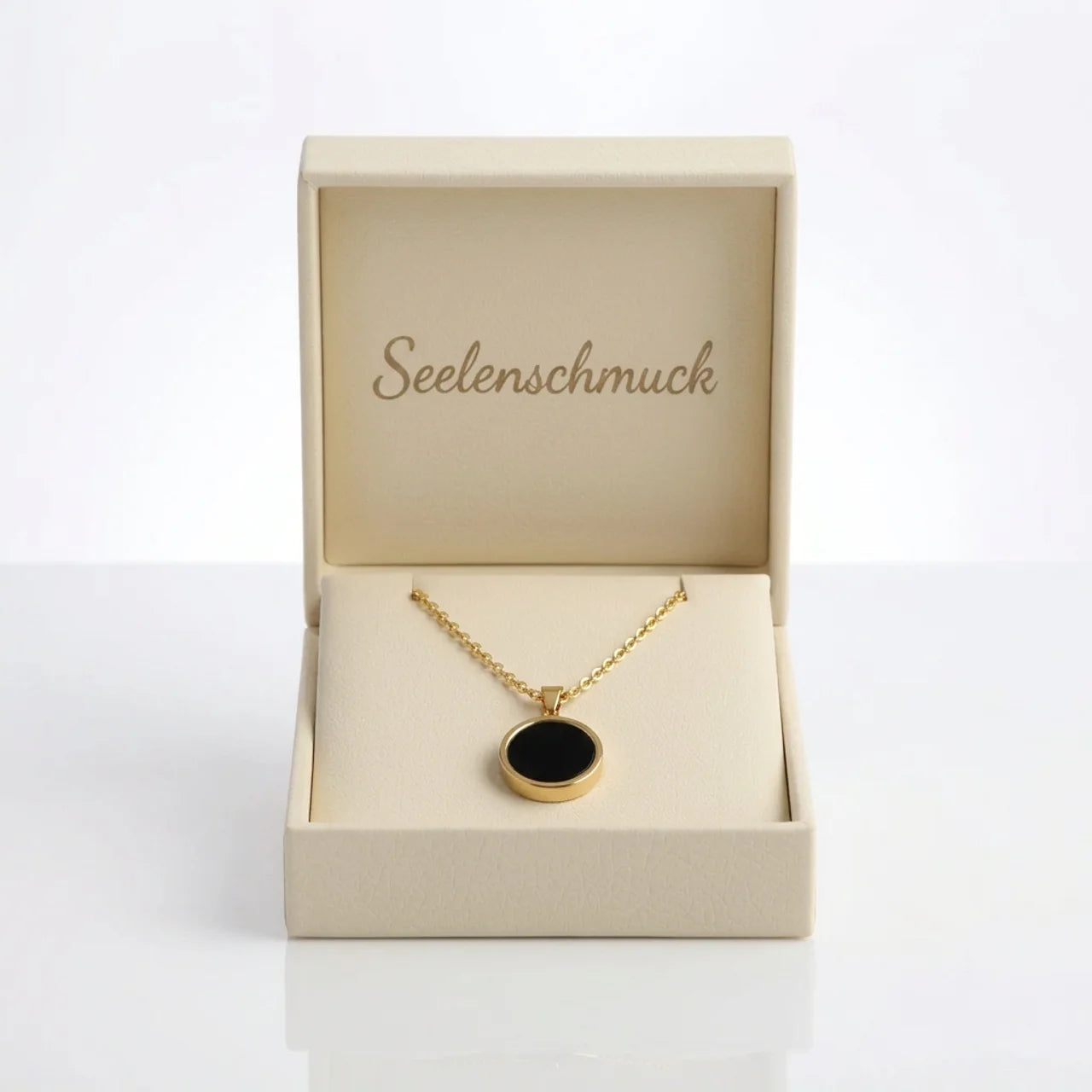 Obsidian Halskette - Kreismedallion