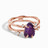 Amethyst Ring - Rohstein Doppelring