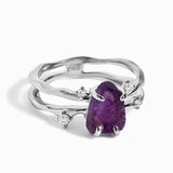 Amethyst Ring - Rohstein Doppelring