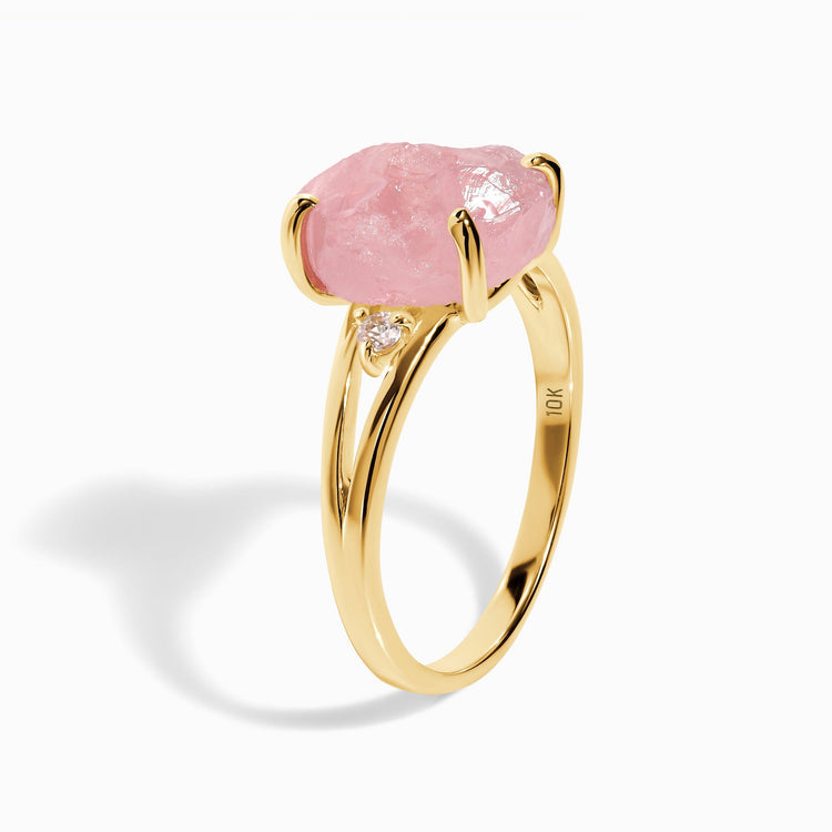 Rosenquarz Ring - Naturform