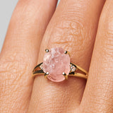 Rosenquarz Ring - Naturform