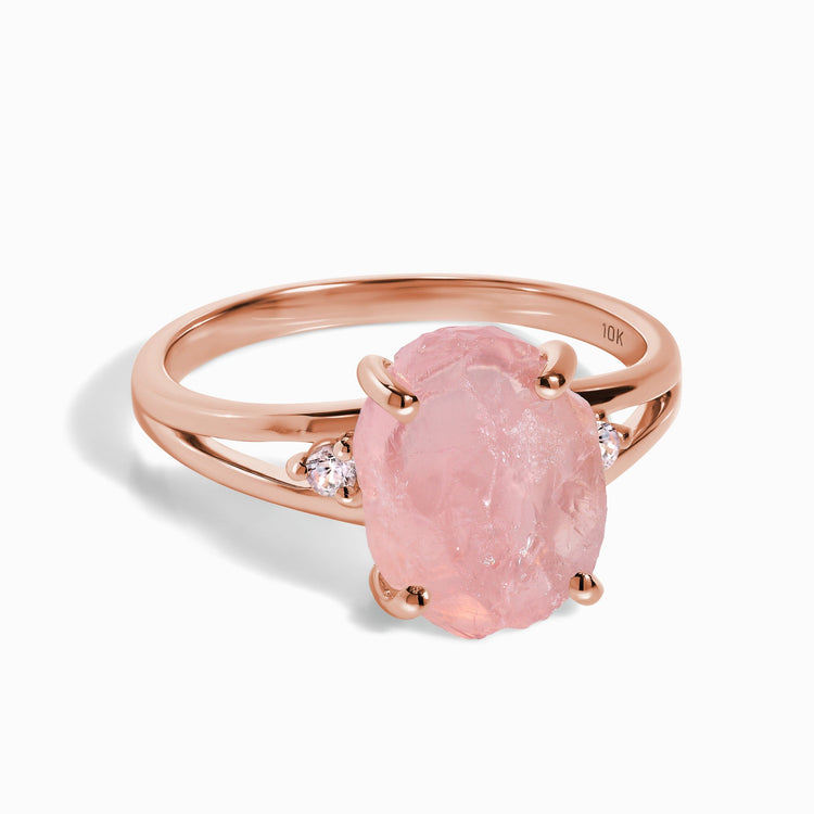 Rosenquarz Ring - Naturform