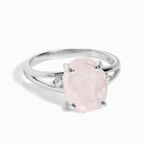 Rosenquarz Ring - Naturform
