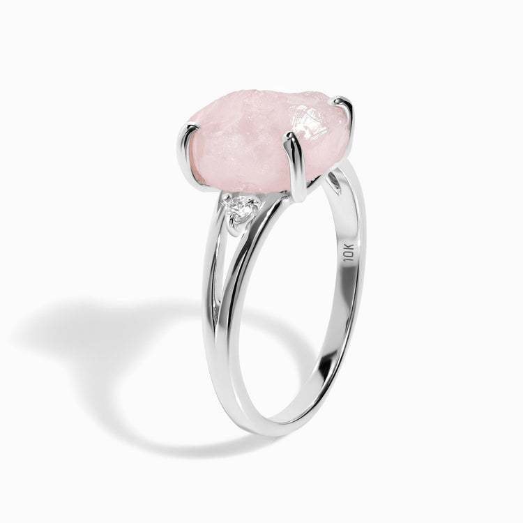 Rosenquarz Ring - Naturform