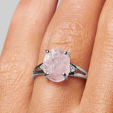 Rosenquarz Ring - Naturform