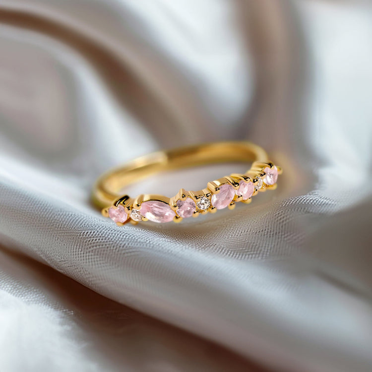 Rosenquarz Ring - Natursteine