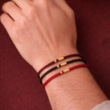 Tibetisches Glücksarmband mit kleinen Perlen