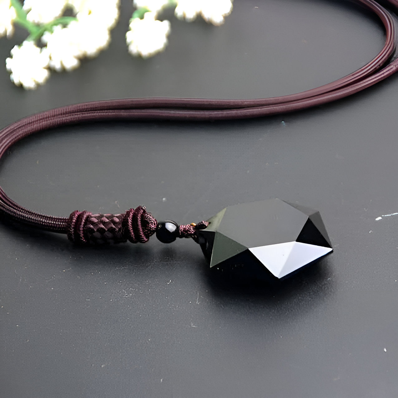 Obsidian Halskette - Schutz Talisman