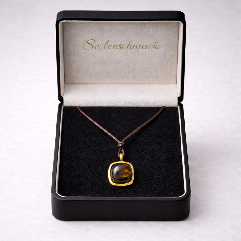 Tigerauge Halskette - Lederband