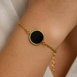 Obsidian Armband - Kreismedallion
