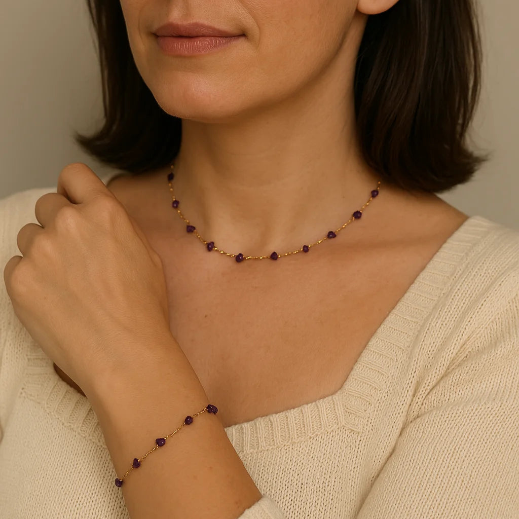 Amethyst Set - Halskette & Armband