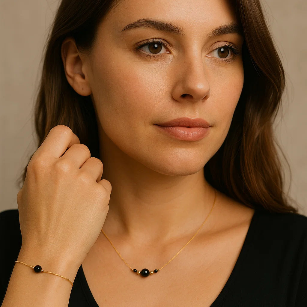 Obsidian Naturband Starterset - Halskette & Armband