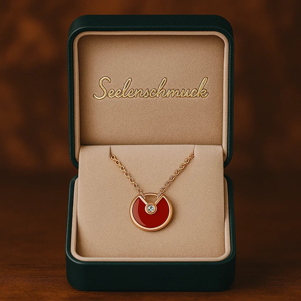 Karneol Halskette - Kreismedallion