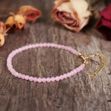 Rosenquarz Armband - Perlen geschliffen