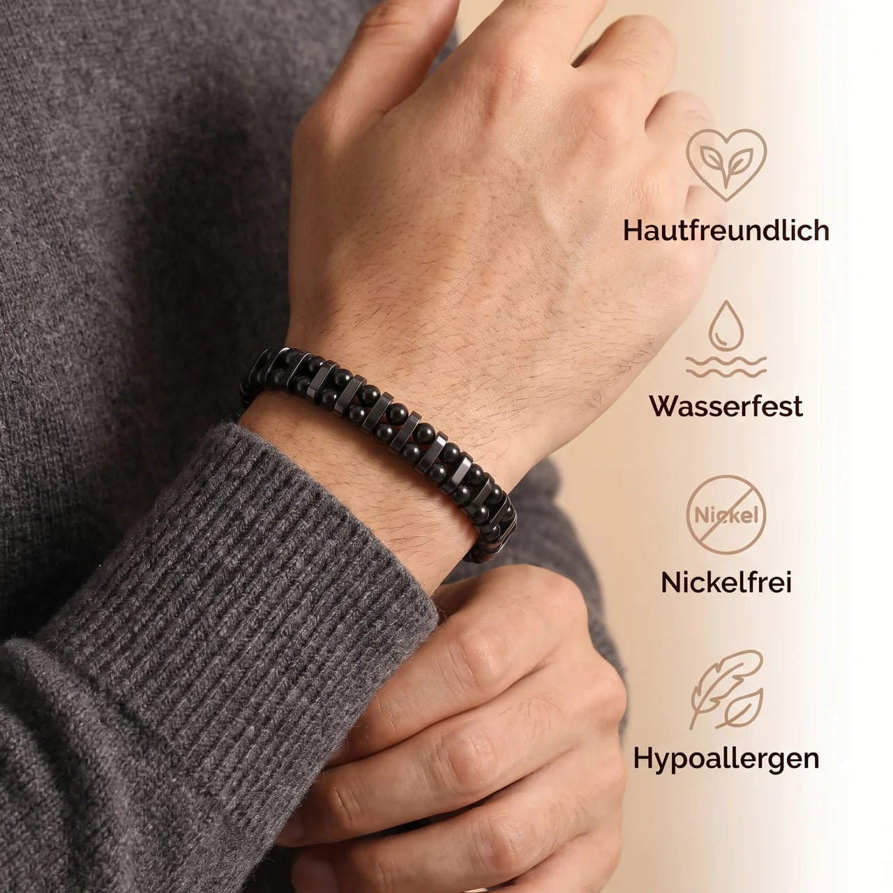 Obsidian Armband - Eiserner Schutz