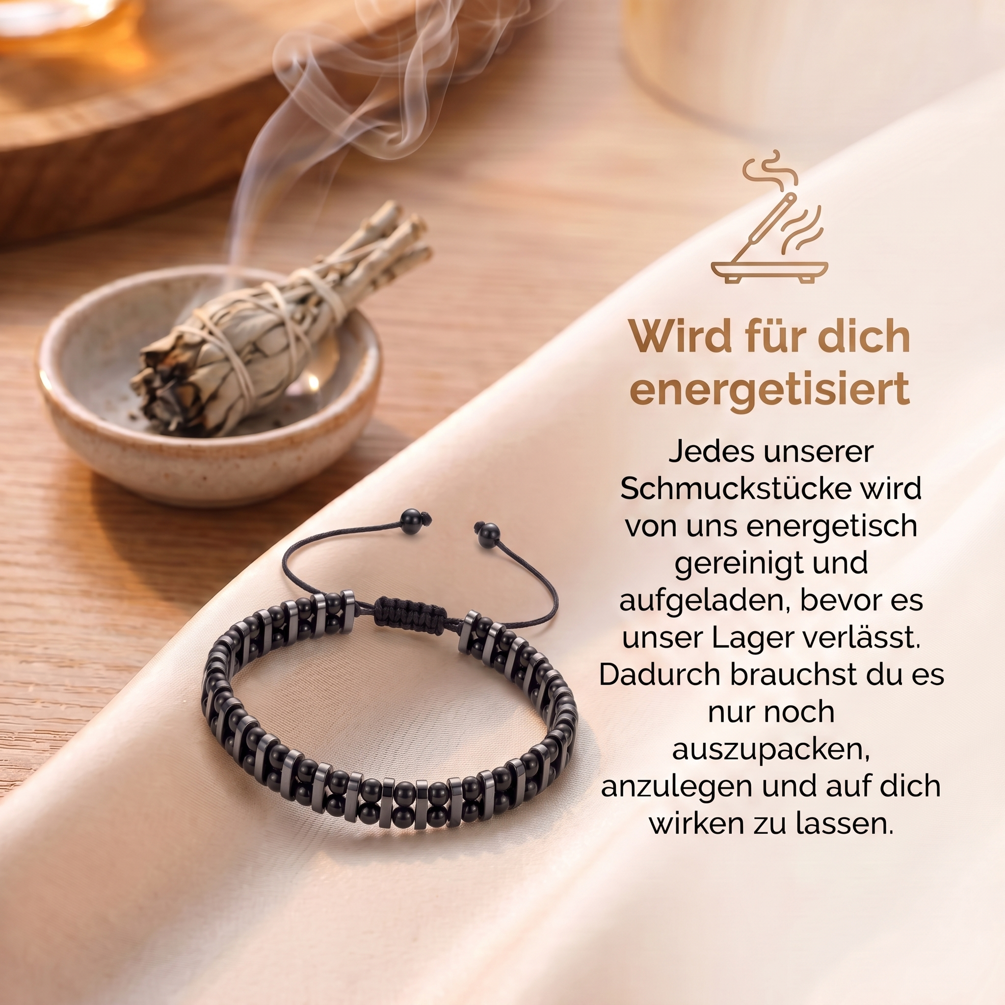 Obsidian Armband - Eiserner Schutz