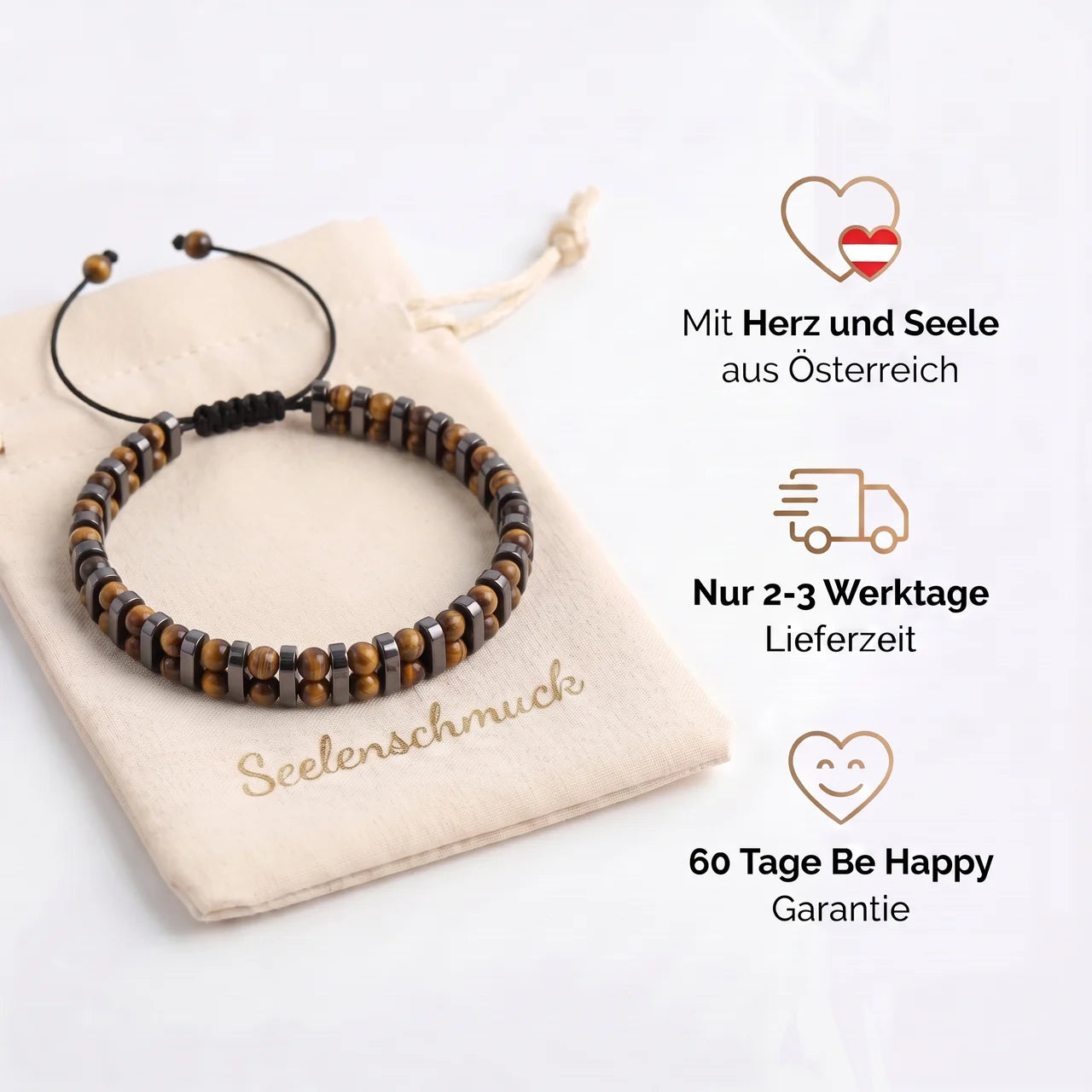 Tigerauge Armband - Eiserner Wille