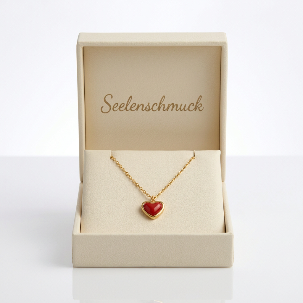 Karneol Halskette - Herz Anhänger