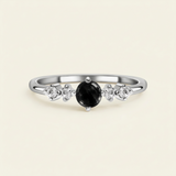 Obsidian Ring - Perlenschliff rund