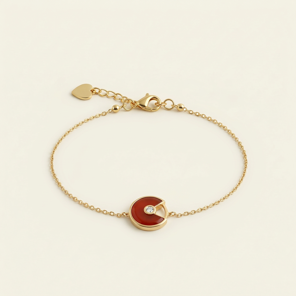 Karneol Armband - Kreismedallion