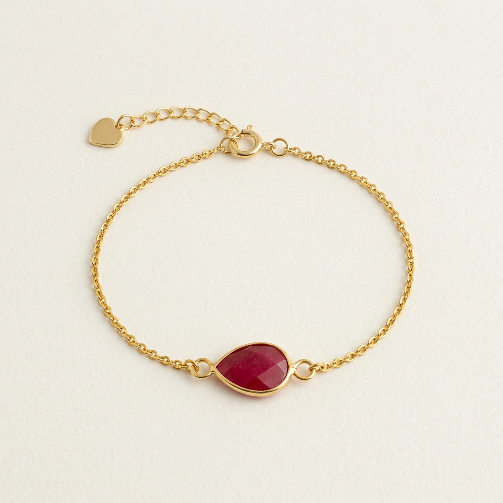 Rubin Armband Tropfen