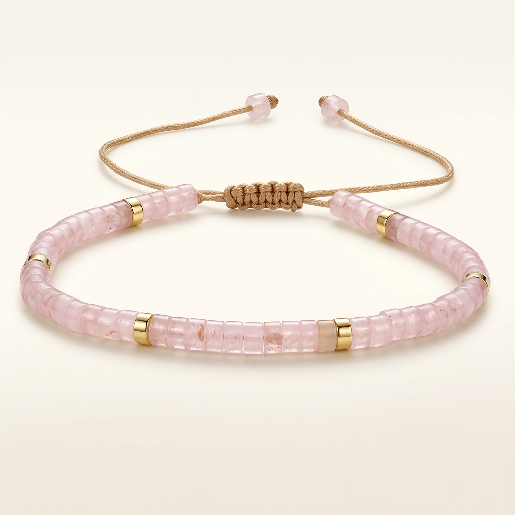 Rosenquarz Armband - Natur