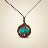 Lebensbaum Halskette - Holz & Leder