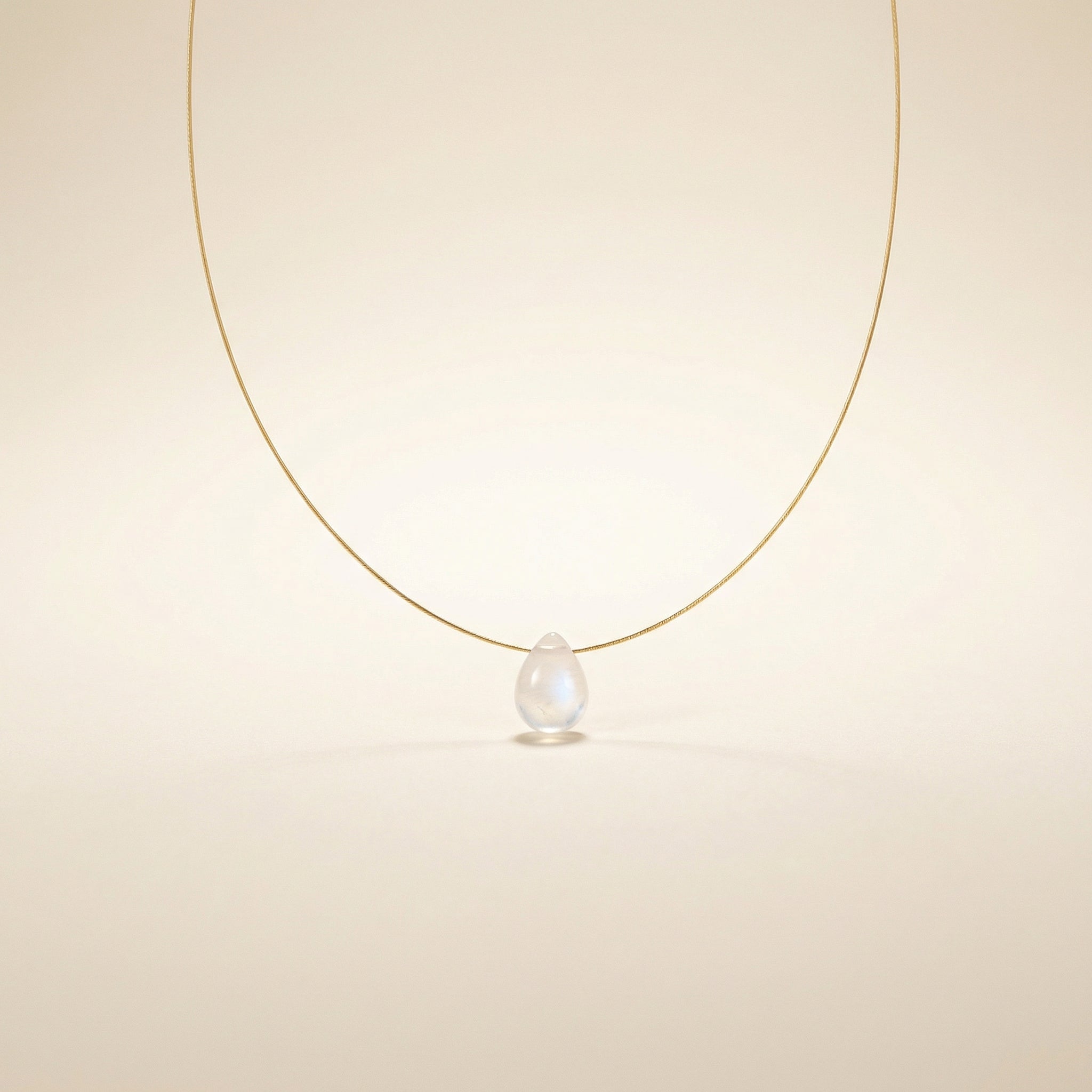 Mondstein Halskette - Naturanhänger zart