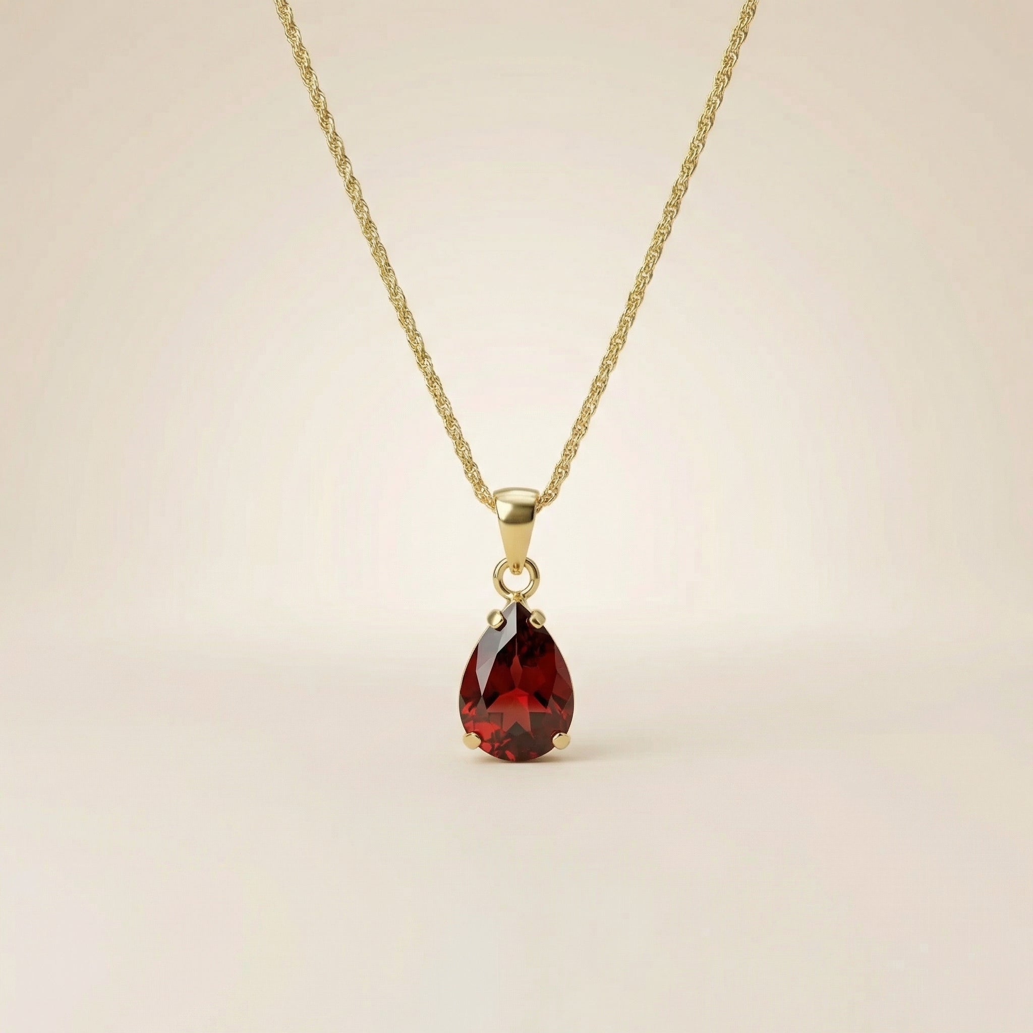 Rubin Halskette - 14K Goldkette