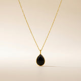 Obsidian Halskette Sanfter Tropfen