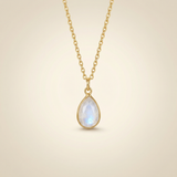 Mondstein Halskette mit 14K Gold Kette