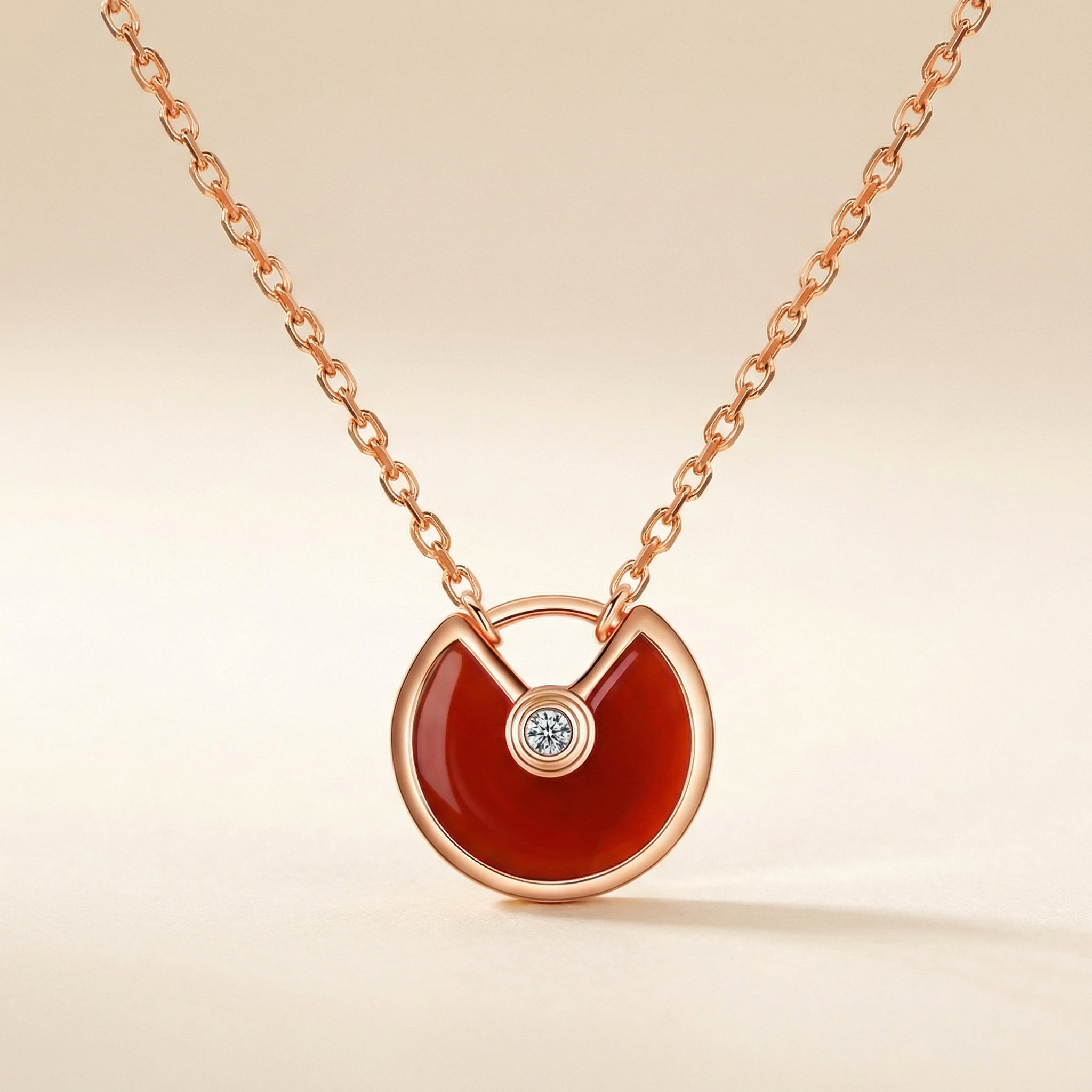Karneol Halskette - Kreismedallion