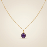 Amethyst Halskette -  Drahtmedallion