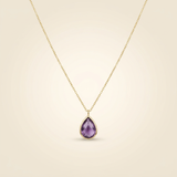 Amethyst Halskette mit 14K Gold Kette