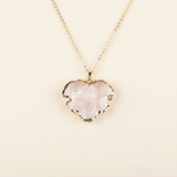 Bergkristall Halskette - Naturmedallion umrandet