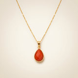 Karneol Halskette mit 14K Gold Kette