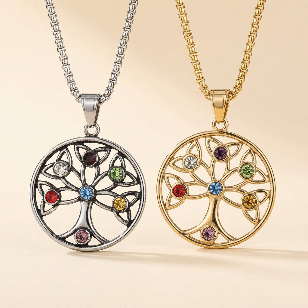 Lebensbaum Halskette - Chakren