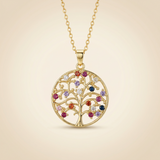 Lebensbaum Halskette mit Edelsteinen