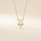 Mondstein Halskette - Anhänger mit Kristallen