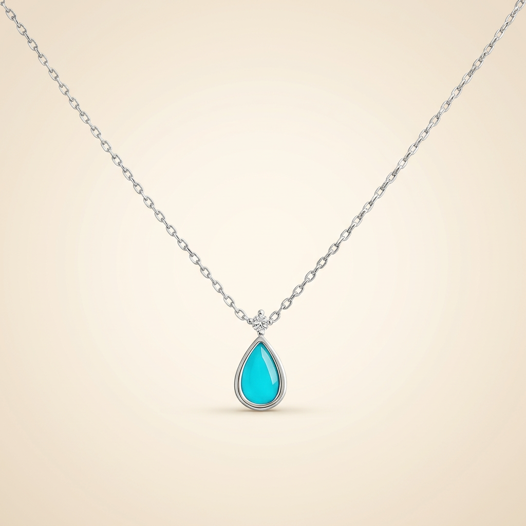 Mondstein Halskette - S925 Silber Zirkon