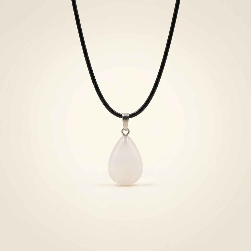 Mondstein Halskette - Tropfenform Kautschukband