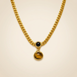 Obsidian Halskette - Tigerduo