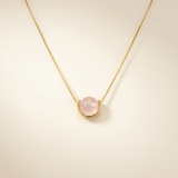 Rosenquarz Halskette - Kugelschliff elegant