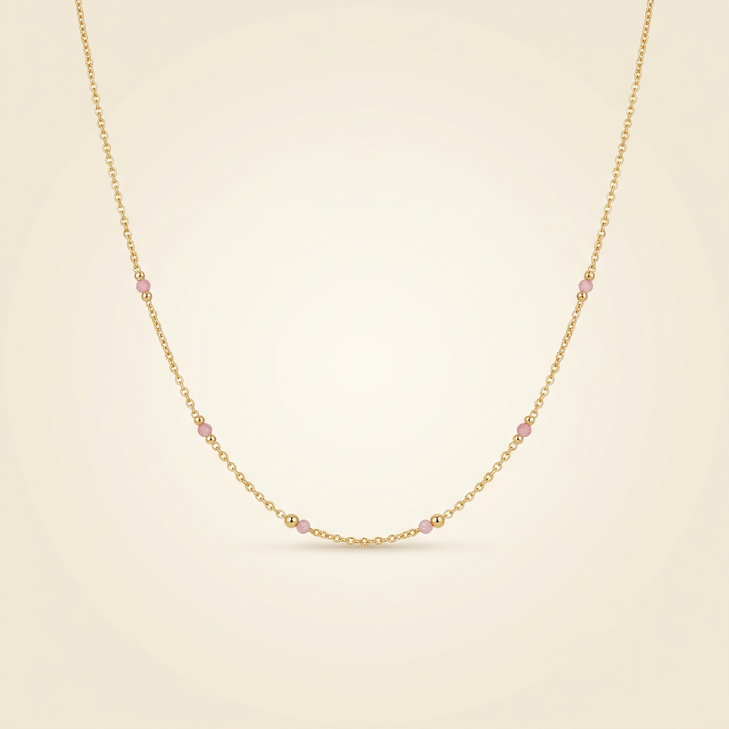 Rosenquarz Halskette - Minimalistisch