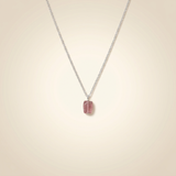 Rosenquarz Halskette - Rohstein