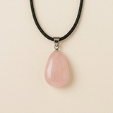 Rosenquarz Halskette - Tropfenform