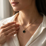 Obsidian Halskette - Kreismedallion